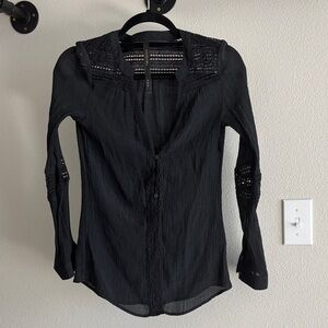 Black Lace Beach Blouse